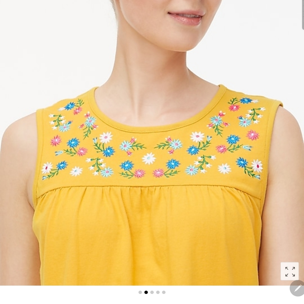 Embroidered yoke top